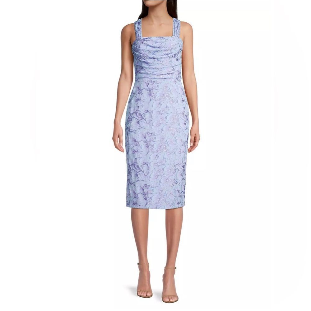 Aidan Mattox Metallic Floral Jacquard Dress size 2